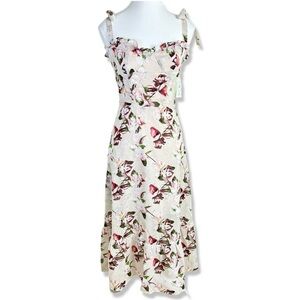 ⭐️BELLA BARNETT New Romantic Floral Midi Dress With Tie Straps